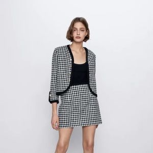 Zara tweed cropped jacket